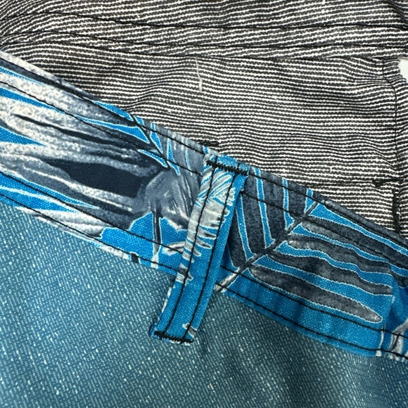 O'Neill Mens Hybrid Size 38 Swimwear Black Gray Blue Swim Board Shorts - Picture 5 of 12